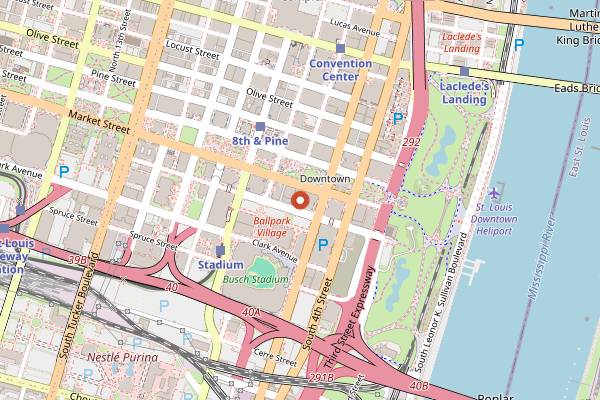 Map showing Three Sixty in St. Louis