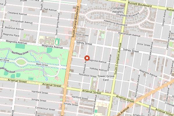 Map showing Tick Tock Tavern in St. Louis