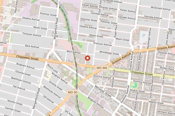 Map showing Civil Life Brewing Co. in St. Louis