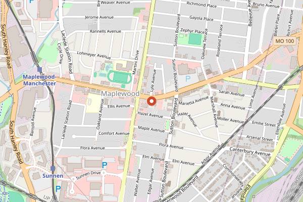Map showing Side Project Brewing in St. Louis