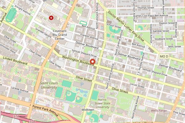 Map showing Urban Chestnut Brewing Company (Midtown) in St. Louis