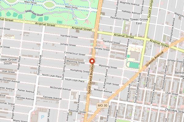 Map showing Grand Bistro in St. Louis