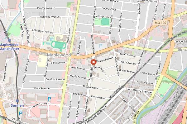 Map showing Living Room Coffee & Kitchen in St. Louis