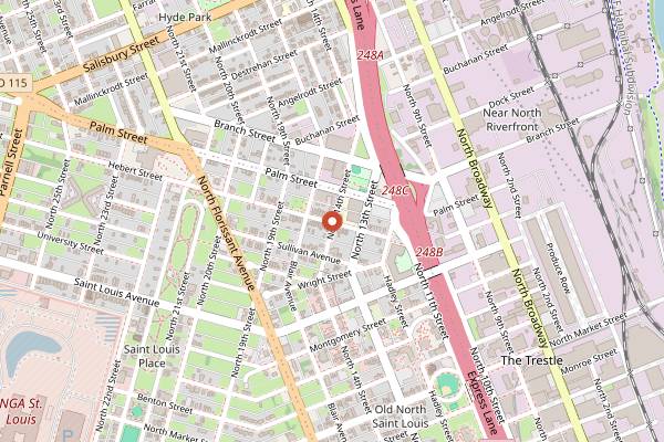 Map showing Sump Coffee Roastery (Old North) in St. Louis