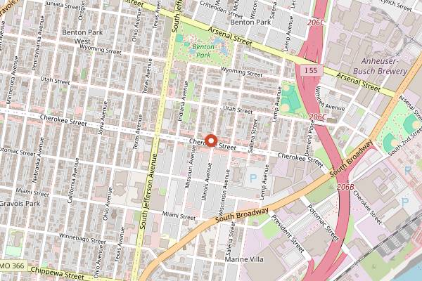 Map showing The Mud House in St. Louis