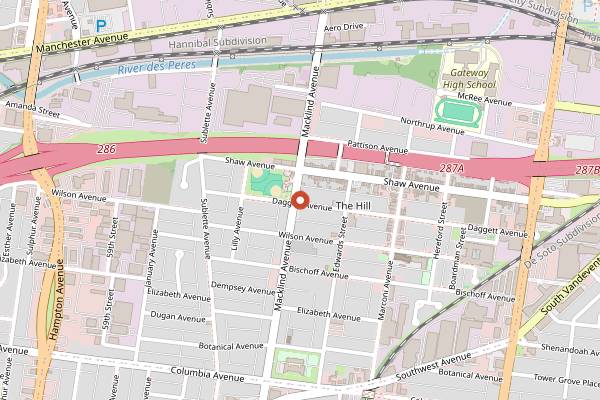 Map showing Gioia's Deli in St. Louis