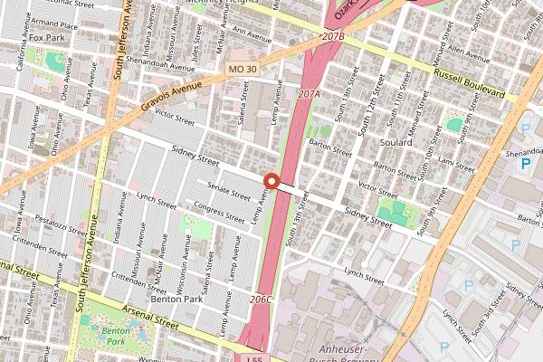 Map showing Peacemaker Lobster & Crab in St. Louis
