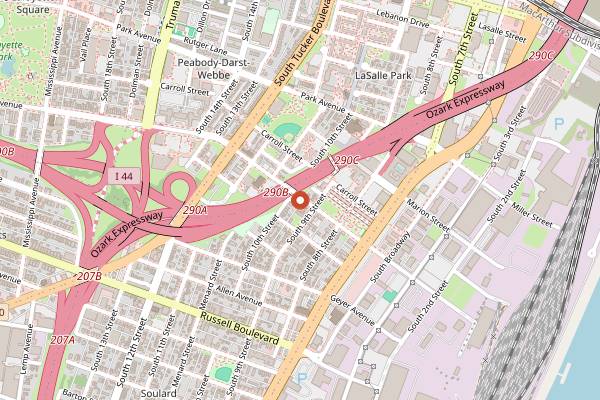 Map showing Session Taco in St. Louis