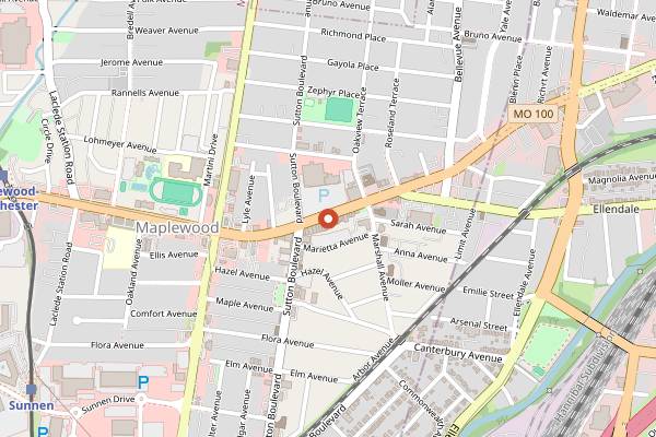 Map showing La Cosecha Coffee Roasters in St. Louis