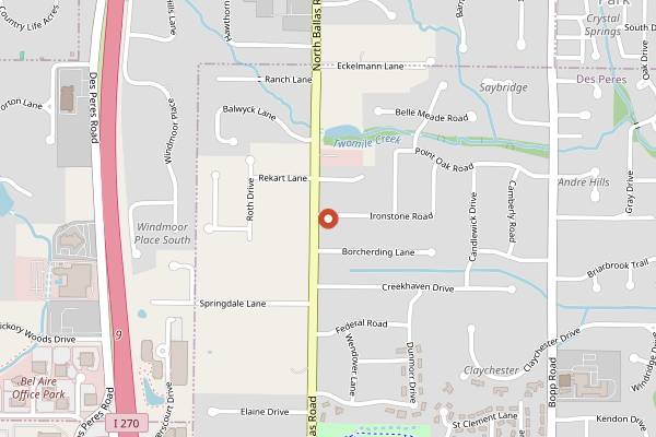 Map showing Dierbergs Culinary Studio in St. Louis