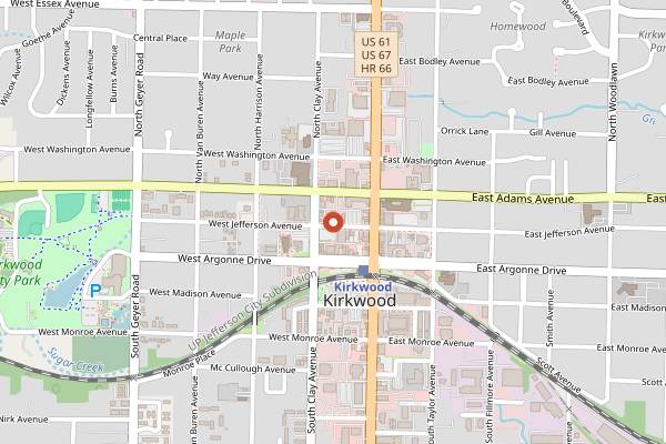 Map showing Britt's Bakehouse in St. Louis