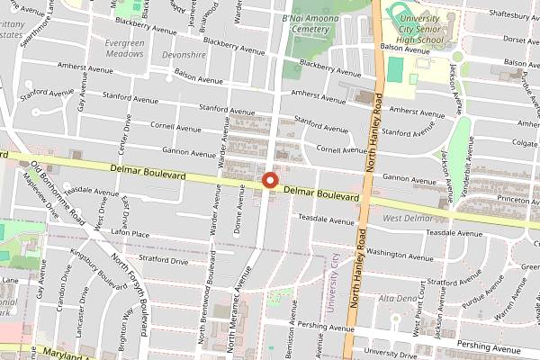 Map showing Frida's in St. Louis