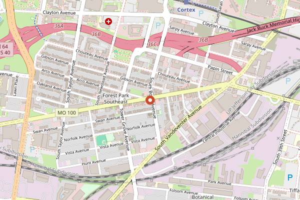 Map showing Sultan Mediterranean Restaurant in St. Louis