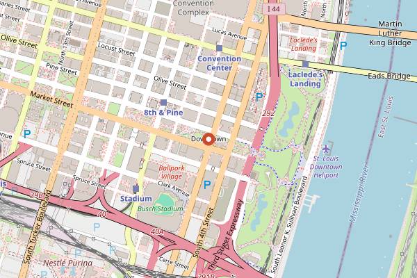 Map showing Taste of St. Louis in St. Louis