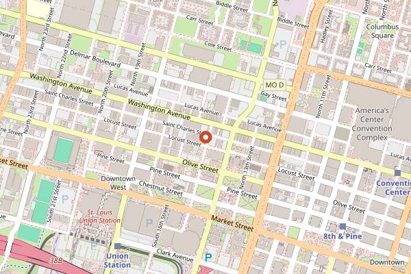 Map showing Blood and Sand in St. Louis
