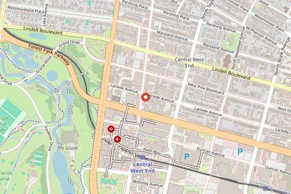 Map showing Brasserie by Niche in St. Louis