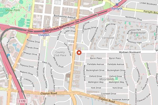 Map showing Wright's Tavern in St. Louis