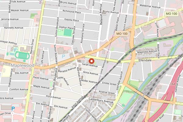 Map showing Schlafly Farmers Market in St. Louis