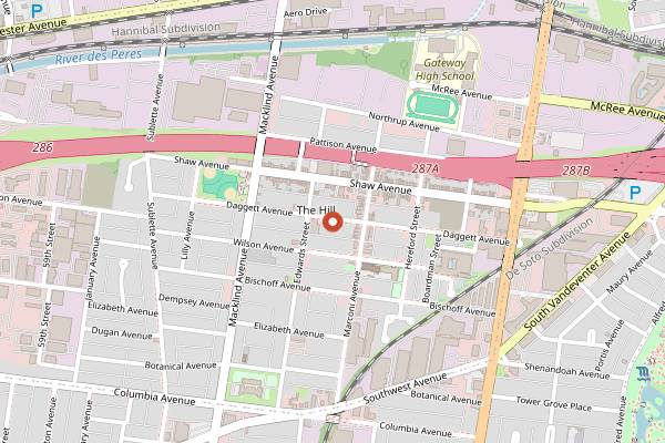 Map showing Volpi Foods in St. Louis