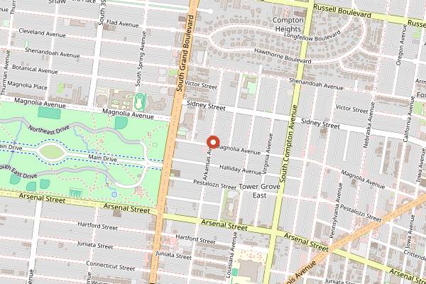 Map showing Tick Tock Tavern in St. Louis