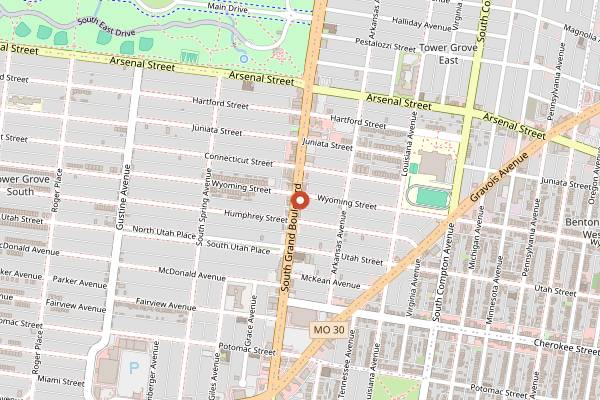 Map showing Cafe Natasha in St. Louis