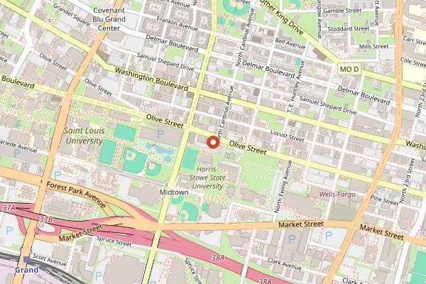 Map showing Pappy's Smokehouse in St. Louis