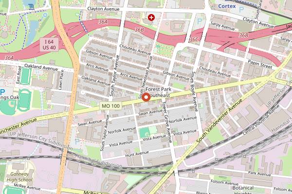 Map showing Sameem Afghan Restaurant in St. Louis
