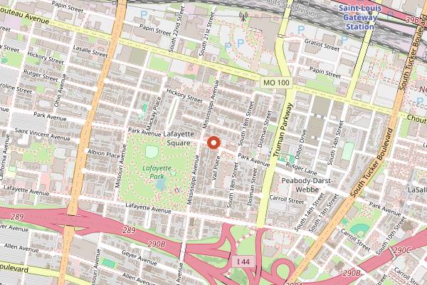 Map showing 33 Wine Shop & Bar in St. Louis