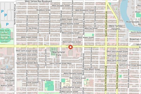 Map showing La Caridad Bakery in Tampa