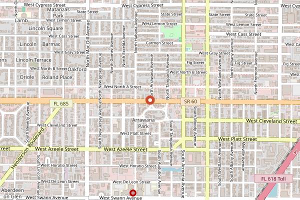 Map showing La Segunda Bakery and Cafe Kennedy in Tampa