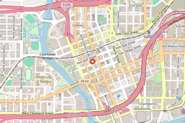 Map showing CW's Gin Joint in Tampa