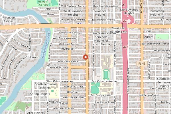 Map showing The Independent Bar and Cafe in Tampa