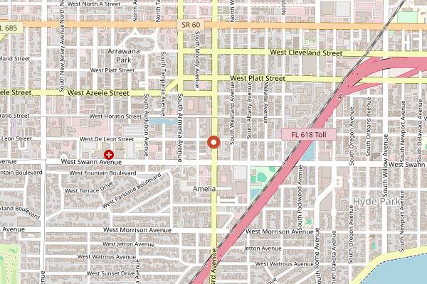 Map showing Palihouse Lobby Bar in Tampa