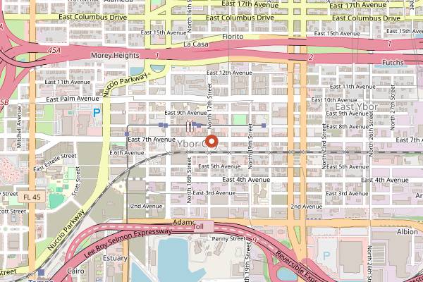 Map showing The Blind Tiger Cigar Bar in Tampa