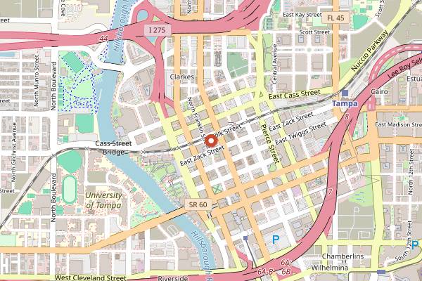Map showing The Hub Bar in Tampa