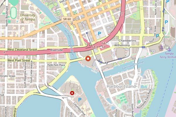 Map showing The Sail Pavilion in Tampa
