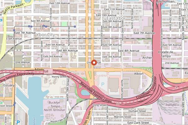 Map showing Coppertail Brewing Co in Tampa