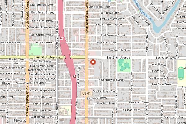 Map showing Magnanimous Brewing Seminole Heights in Tampa