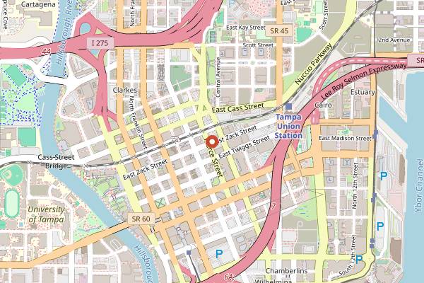 Map showing Gospel Brunch Sundays in Tampa