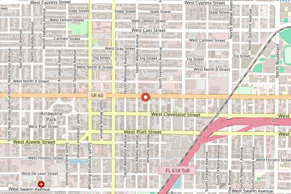 Map showing Buddy Brew Coffee Hyde Park in Tampa