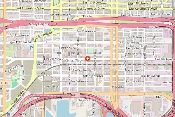 Map showing Etto's Cuban Coffee in Tampa
