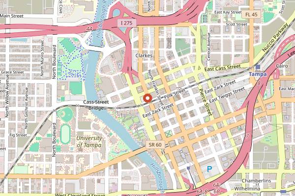 Map showing Kahwa Coffee Downtown in Tampa
