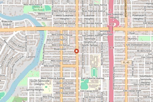 Map showing Rook's Coffee in Tampa