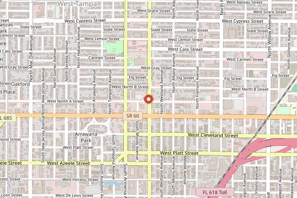 Map showing Pure Kitchen Organic Vegan in Tampa