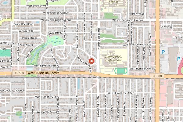 Map showing Vegan International Co Kitchen and Market in Tampa