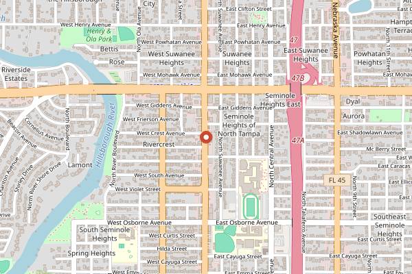 Map showing Vegg'd Out Vegan Kitchen in Tampa