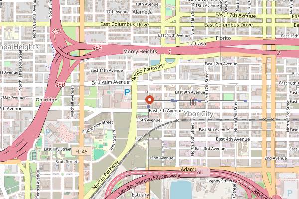 Map showing Blind Tiger Cafe Roastery in Tampa