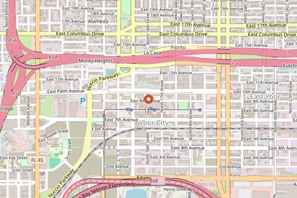 Map showing Hispanic Club Cafe in Tampa