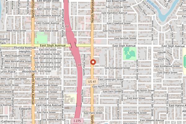 Map showing La Di Da Gastro Pub in Tampa