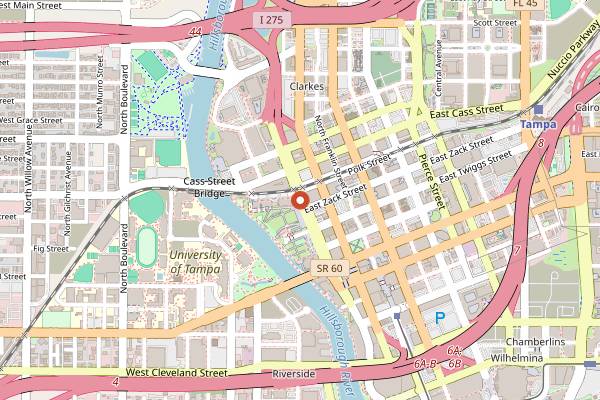 Map showing Tampa Downtown Market at Curtis Hixon in Tampa